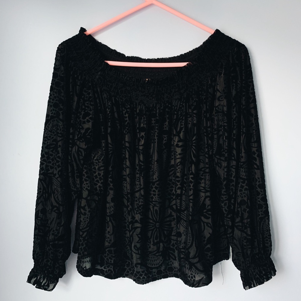 FREE PEOPLE off the shoulder holiday top